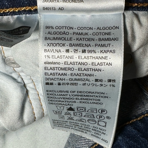 Levis Women 501s Skinny Blue Denim Button Fly Jeans 25x28 Premium Big E - Picture 7 of 8